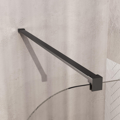 BRAUER Orion Paroi de douche à l'italienne - 100x200cm - verre transparent - traitement du verre - PVD - gunmetal brossé