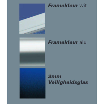 Plieger Class zijwand 3mm glas 86/90x185cm aluminium