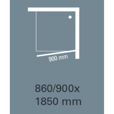 Plieger Class porte pivotante verre 3mm réversible 86/90x185cm aluminium