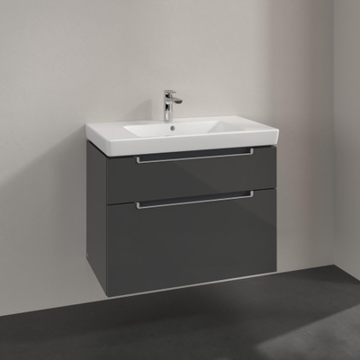 Villeroy & Boch Subway 2.0 wastafelonderkast 78.7x59x44.9cm Glossy grey