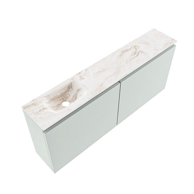 MONDIAZ TURE-DLUX 120cm toiletmeubel Greey. EDEN wastafel Frappe positie links. Met 1 kraangat.