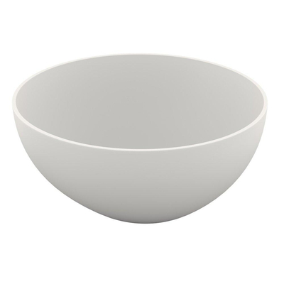 Crosstone Loeffi lavabo à poser 14.5cm rond sans trou et solid surface blanc mat