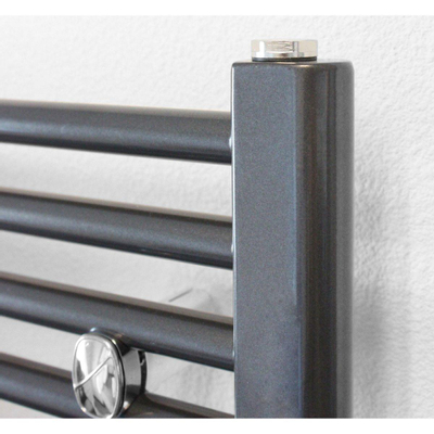 HR Badmeubelen Polo Designradiator - 40x8x118cm - middenaansluiting - 441 watt - graphit glossy OUTLETSTORE