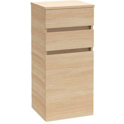Villeroy & Boch Legato zijkast - met 1 deur en 2 laden - 87x40x35cm links glanswit - glans wit