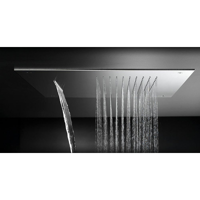 Hotbath Mate Inbouwhoofddouche vierkant - met cascade - 50x50cm - hoogglans chroom