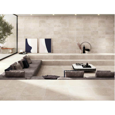 Terravito Calvero wand- en vloertegel - 60x60cm - 9.0mm - Vierkant - gerectificeerd - Betonlook - mat gebroken wit - Cream