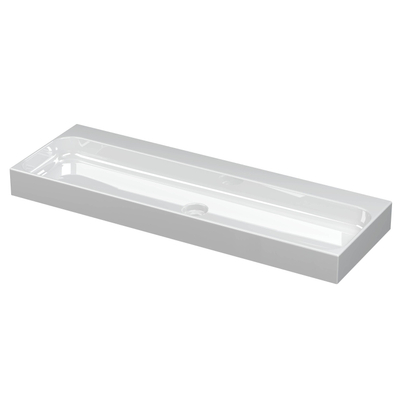 Ink unit lavabo 120x10x40cm 0 trous de robinet 1 évier porcelaine blanc brillant