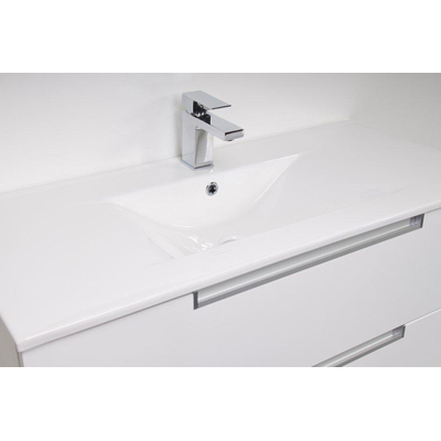 BRAUER New Future Meuble salle de bain avec miroir 100cm Blanc brillant