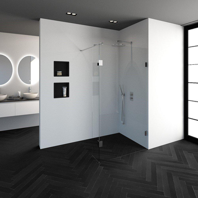 BRAUER Créer Douche à l'italienne - 110x200cm - sans profil - 30cm - paroi latérale - anti-calcaire - verre de sécurité 8mm - chrome