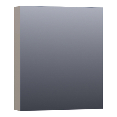 BRAUER Impress armoire de toilette - 60x70x15cm - sans éclairage - avec 1 porte miroir double face à gauche - taupe mat