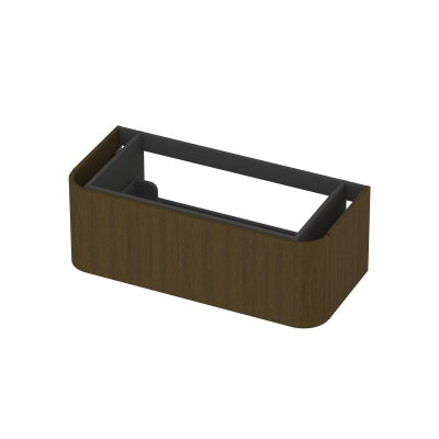 INK Concept R Meuble sous-lavabo - 100x45x35cm - 1 tiroir - poignées rapportées - coins arrondis - MDF - shadow veneer