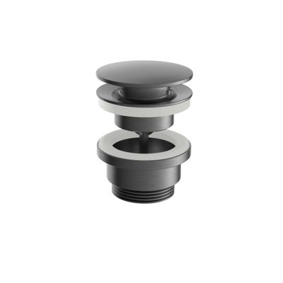 Hotbath Archie Always open plug - met schroef rond BGP - PVD - geborsteld gunmetal (antraciet)