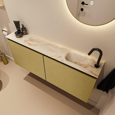 MONDIAZ TURE-DLUX Meuble WC 120 cm Oro. EDEN lavabo Frappe position droite. Avec 1 trou de robinet.