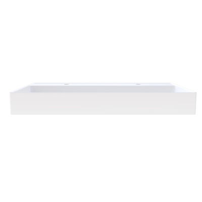 Arcqua Edge Opbouw Wastafel - 100x47x12cm - 2 kraangaten - cast marble - mat wit