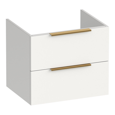 BRAUER Elevate meuble sous-lavabo 60 sans poignées à poser 2 tiroirs à fermeture douce et 1 découpe pour siphon - blanc mat