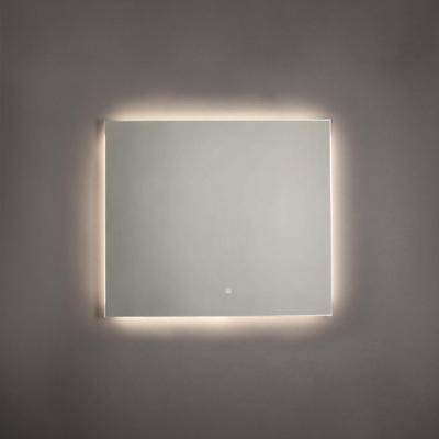 FugaFlow Eccelente Arredo Miroir salle de bain 80x70cm avec éclairage LED indirect et interrupteur capteur