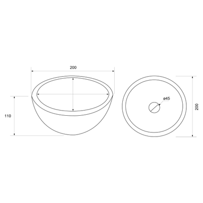 Differnz boomer cuvette en béton diamètre 20 x 10 cm