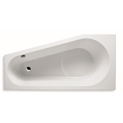 RIHO Delta baignoire standard 160x80cm Pose en angle gauche sans pieds Blanc brillant
