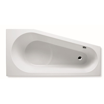 RIHO Delta baignoire standard 160x80cm installation en angle droite sans pieds blanc brillant