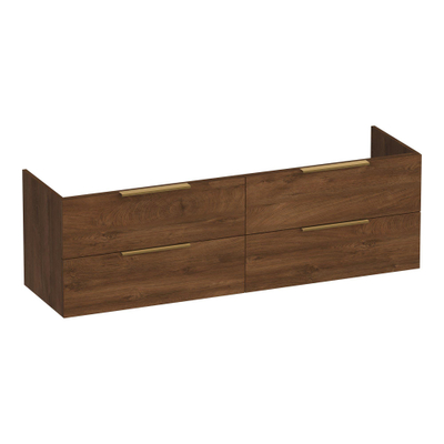 BRAUER Elevate wastafelonderkast 160 excl. opleggrepen 4 softclose lades en 2 sifon uitsparingen - Forest Cacao