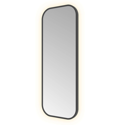 Hotbath &MORE Spiegel - 30x80cm - indirect LED - color changing - dimbaar - met afstandsbediening - PVD - geborsteld zwart