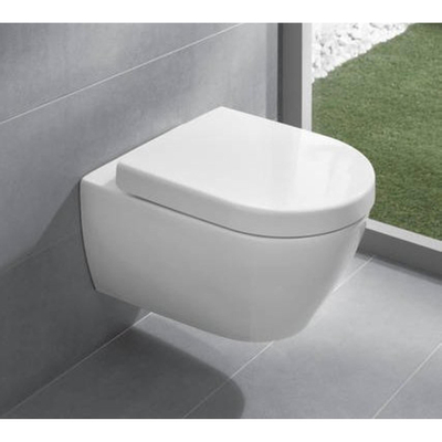 Villeroy Boch Subway 2.0 DirectFlush Pack WC suspendu - softclose - bâti-support Geberit - QeramiQ plaque de commande anthracite mat - boutons rectangulaires - blanc