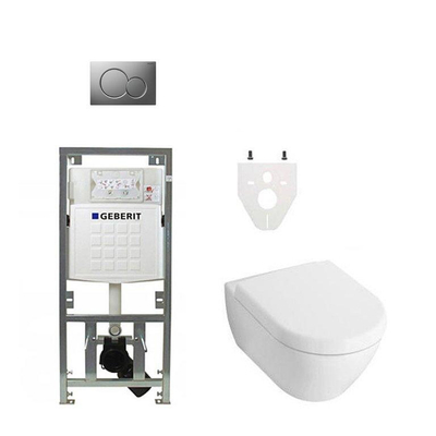 Villeroy en Boch Subway 2.0 DirectFlush ceramic+ toiletset met Geberit reservoir en bedieningsplaat matchroom