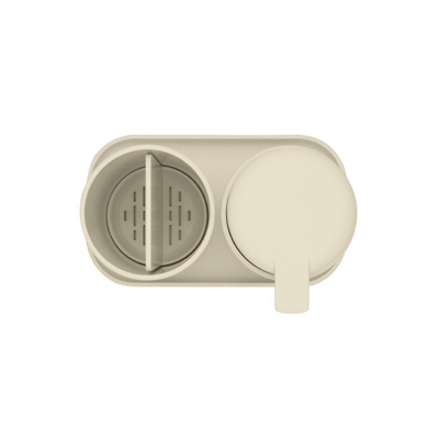 Brabantia ReNew Accessoires salle de bain - lot de 3 - Distributeur savon - Porte-brosse à dents - soucoupe - soft beige