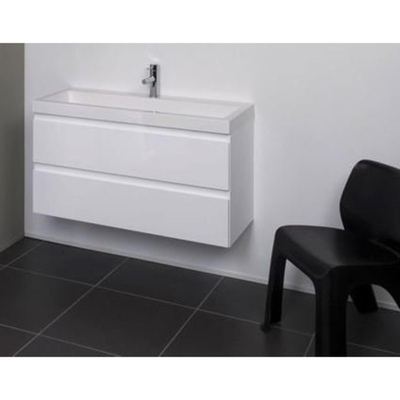 INK Dock meuble sous lavabo sans poignée MDF laquée 60x40x52cm brilliant blanc