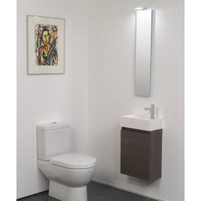 INK Contra Lavabo WC gauche carré 40x22x10cm avec trou de robinet composite blanc brillant
