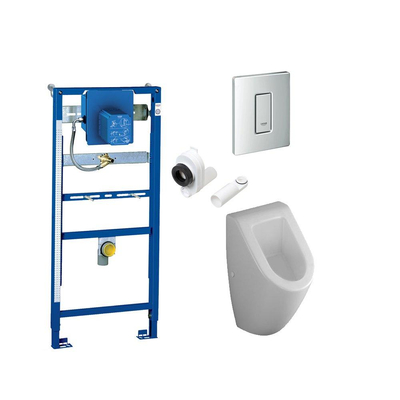 Villeroy & Boch Subway ensemble d'urinoir avec réservoir Grohe Rapid SL et commande Grohe Skate chrome