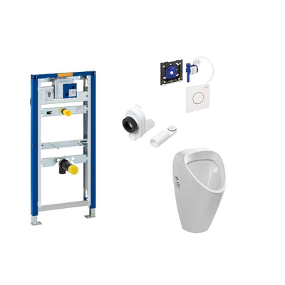 Jika ensemble urinoir avec réservoir Geberit Duofix et plaque de commande Sigma 01 blanc
