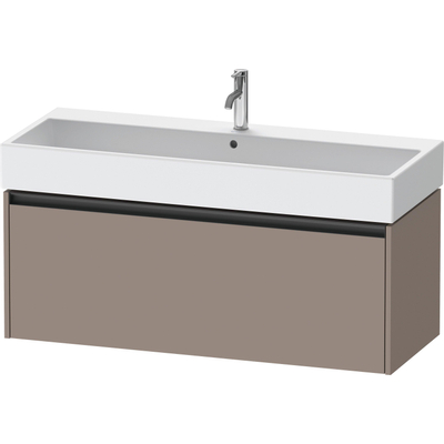 Duravit Ketho.2 Wastafelonderbouwkast - met 1 lade - voor enkele wastafel - 118.4x46x44cm - met greep antraciet - basalt mat