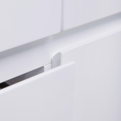 BRAUER New Future Meuble sous-lavabo 160x55x45.5cm avec 4 tiroirs sans poignées 2 trous de siphon Blanc brillant