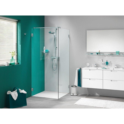 Sealskin I AM porte pivotante pour paroi de douche 100x200cm chrome argenté brillant verre transparent doté de sealglas