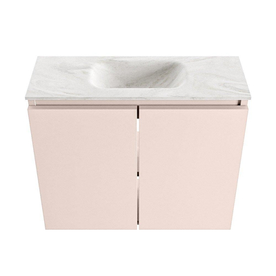 MONDIAZ TURE-DLUX meuble de toilettes 60 cm Rosee. Lavabo EDEN Ostra position milieu. Sans trou de robinet.