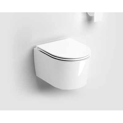 Clou Inbe Abattant de WC - 36.8x43.3x5cm - déclipsage rapide - fermeture en douceur - avec couvercle - fermeture en douceur - blanc brillant