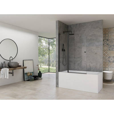 Van Rijn Products ST02 Badwand - 120x150cm - incl glasbehandeling - zwart