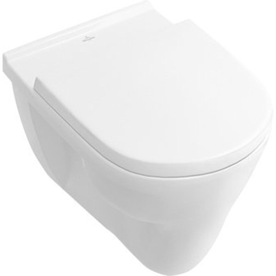 Villeroy & Boch O.novo Pack WC à fond plat avec abattant basic, réservoir Wisa et bouton Argos Blanc