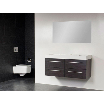 BRAUER Florence Meuble salle de bain avec miroir 120x48.5cm Black Wood