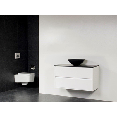 Saniclass New Future Corestone13 vasque à poser noir meuble 100cm Blanc brillant sans miroir