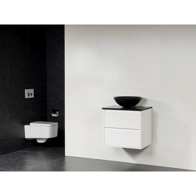 Saniclass New Future Corestone13 meuble sans miroir 60cm Blanc brillant avec vasque à poser Noir