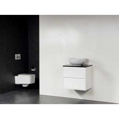 Saniclass New Future Corestone13 meuble sans miroir 60cm Blanc brillant avec vasque à poser Blanc