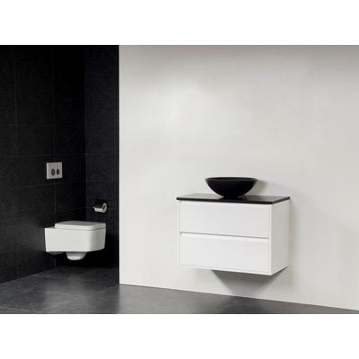 BRAUER Adore Corestone13 waskom zwart badmeubel 80cm hoogglans wit zonder spiegel