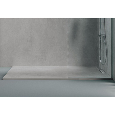 Zenon Essenza West Douchebak - 100x70cm - antislip - antibacterieel - mineraalmarmer - rechthoek - Ego pearl (grijs)