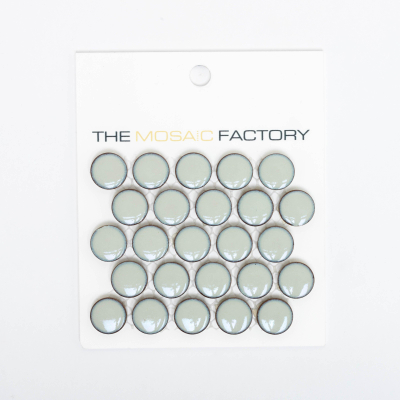 ÉCHANTILLON The Mosaic Factory Venice Mosaïque Pennyround 1,9x0,5cm carreau mural pour intérieur et extérieur Rond Céramique Gris Clair avec bordure