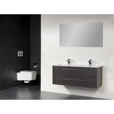 BRAUER Exclusive Line Kera Meuble salle de bain avec miroir 120cm 2 tiroirs Black Wood