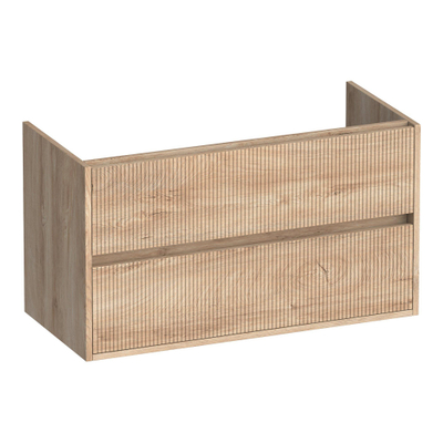 BRAUER Adore Wavy meuble sous-lavabo 100 2 tiroirs softclose - sans poignées - 1 découpe pour siphon - Forest Wheat