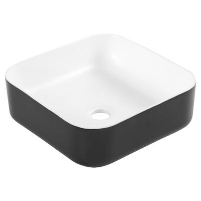Differnz Nila waskom - 38x38x13cm - keramiek - zwart