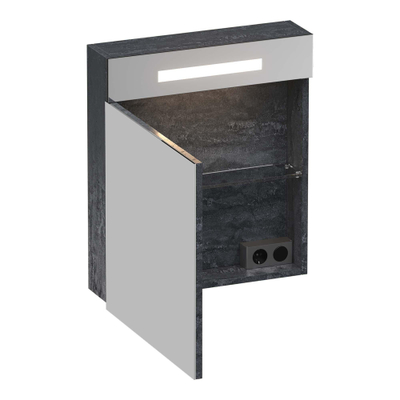 BRAUER Promise spiegelkast – 59x70x15 cm – directe LED – linksdraaiend – Damascus